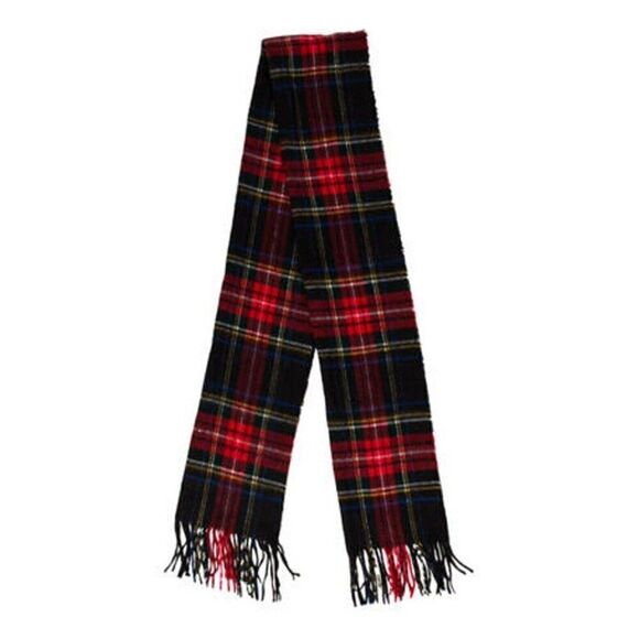 Givenchy Authentic Plaid Red Black White Scarf - Picture 1 of 5